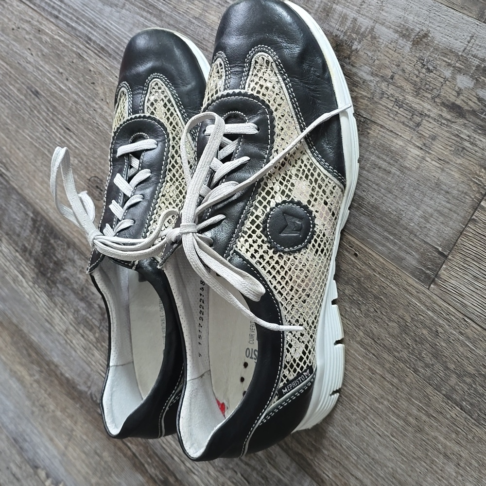 Mephisto Run-Off Genuine Leather Sneakers Women Size 8.5 Casual Athletic - Picture 2 of 11
